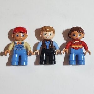 Lego duplo train 10810 set Boy & girl fig + Jurassic World fig 10880 Owen